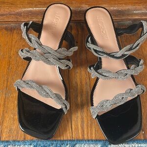 J.Crew black and silver sequined slides